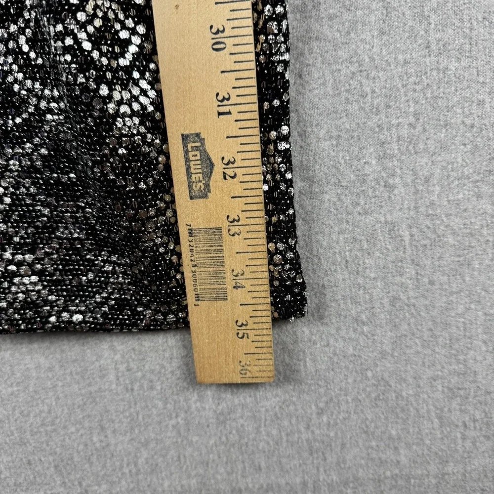 Michael Kors Black‎ Silver Scallop Glitter Lame Cowl Back Chain Dress Medium